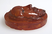 Medallion with the Face of Christ, Baltic amber with traces of paint, Polish