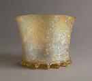 Beaker, Mold-blown glass with applied foot, French