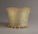 Beaker, Mold-blown glass with applied foot, French