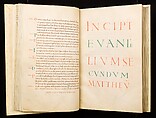 Gospel Book, Ink and opaque watercolor on parchment; modern leather binding, Carolingian