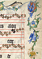 Bifolium with Christ in Majesty in an Initial A, from an Antiphonary, Tempera, gold, and ink on parchment, Bohemian