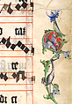 Bifolium with Christ in Majesty in an Initial A, from an Antiphonary, Tempera, gold, and ink on parchment, Bohemian