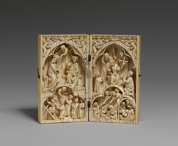 Diptych with the Coronation of the Virgin and the Last Judgment by Anonymous