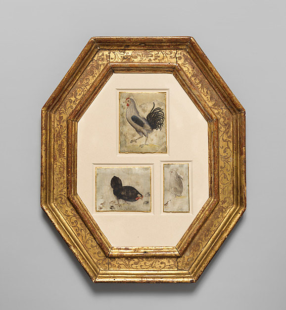 Cuttings from a Modelbook with a Rooster, a Hen and her Chicks, and a Rabbit by an unrecorded maker, The Metropolitan Museum of Art