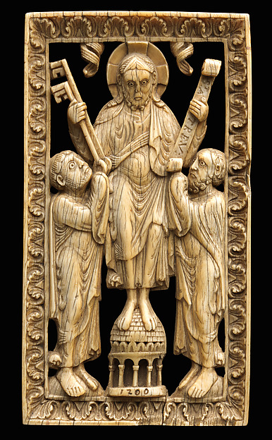 Plaque with Christ Presenting the Keys to Saint Peter and the Law to Saint Paul