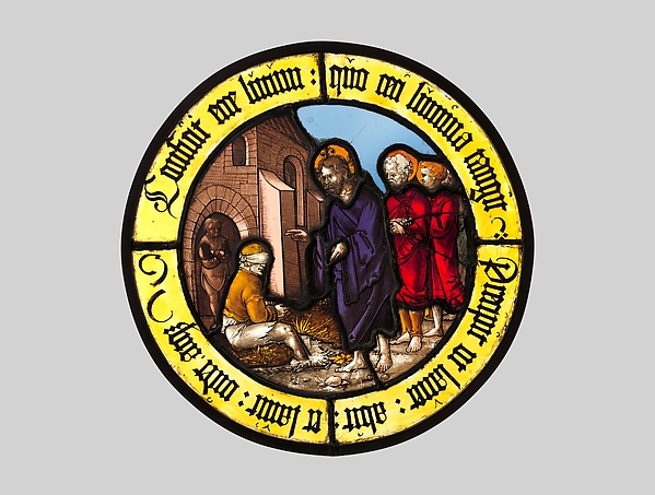 Roundel with Christ Healing the Blind Man by Hirschvogel Workshop