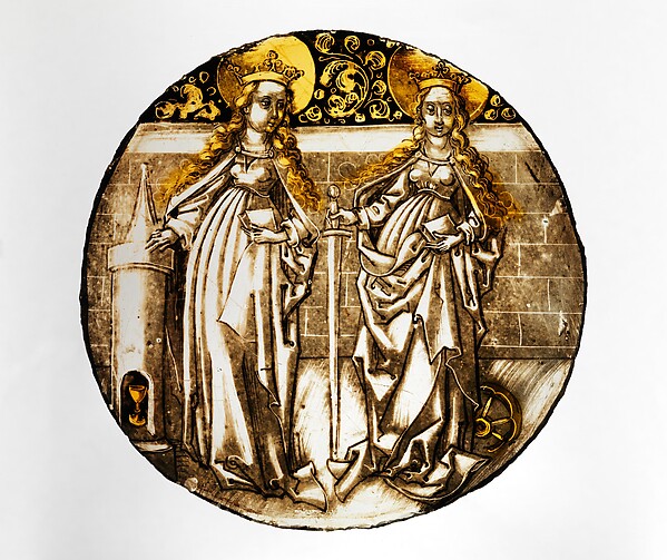 Roundel with Saints Barbara and Catherine by an unrecorded maker, The Metropolitan Museum of Art