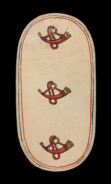 3 of Horns, from The Cloisters Playing Cards by an unrecorded maker, The Metropolitan Museum of Art