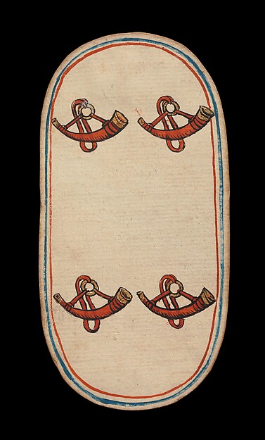 4 of Horns, from The Cloisters Playing Cards by an unrecorded maker, The Metropolitan Museum of Art