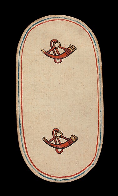 2 of Horns, from The Cloisters Playing Cards by an unrecorded maker, The Metropolitan Museum of Art