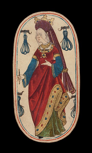 Queen of Tethers, from The Cloisters Playing Cards by an unrecorded maker, The Metropolitan Museum of Art