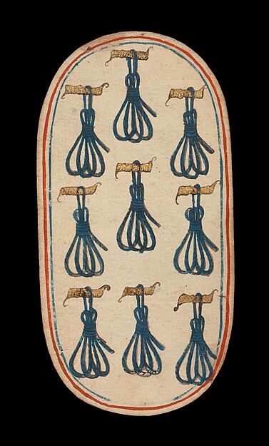 9 of Tethers, from The Cloisters Playing Cards by an unrecorded maker, The Metropolitan Museum of Art