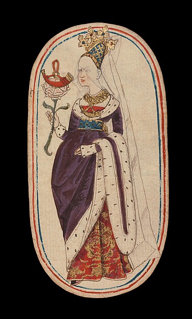 Queen of Horns, from The Cloisters Playing Cards by an unrecorded maker, The Metropolitan Museum of Art
