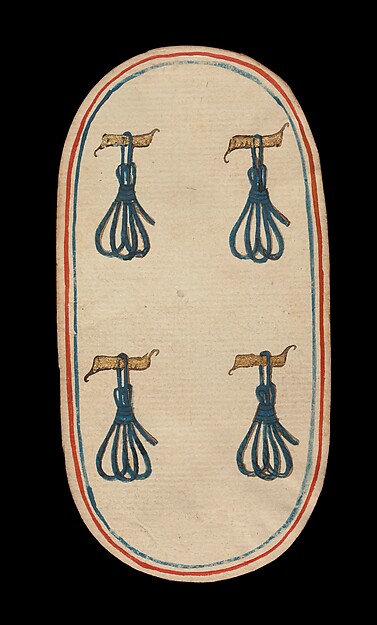 4 of Tethers, from The Cloisters Playing Cards by an unrecorded maker, The Metropolitan Museum of Art