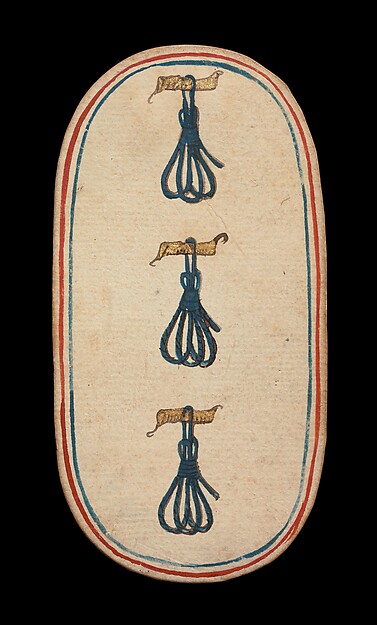 3 of Tethers, from The Cloisters Playing Cards by an unrecorded maker, The Metropolitan Museum of Art