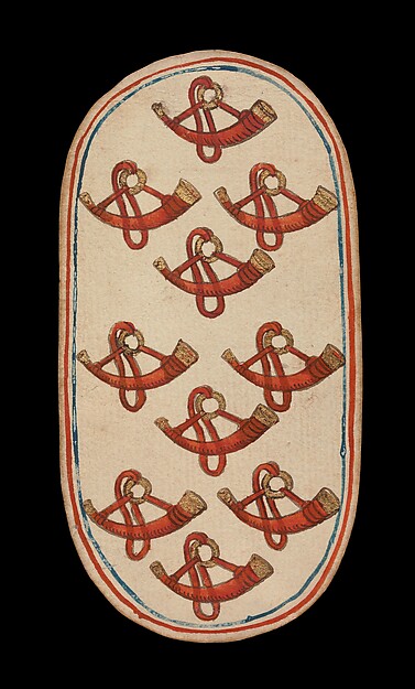 10 of Horns, from The Cloisters Playing Cards by an unrecorded maker, The Metropolitan Museum of Art