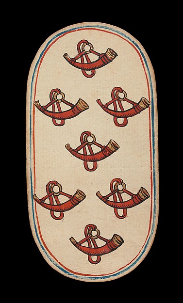7 of Horns, from The Cloisters Playing Cards by an unrecorded maker, The Metropolitan Museum of Art