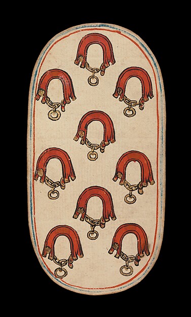 9 of Collars, from The Cloisters Playing Cards by an unrecorded maker, The Metropolitan Museum of Art