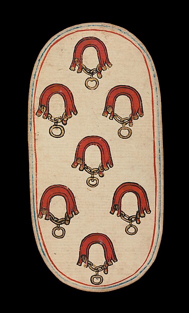 7 of Collars, from The Cloisters Playing Cards by an unrecorded maker, The Metropolitan Museum of Art