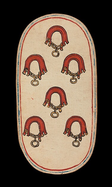 6 of Collars, from The Cloisters Playing Cards by an unrecorded maker, The Metropolitan Museum of Art