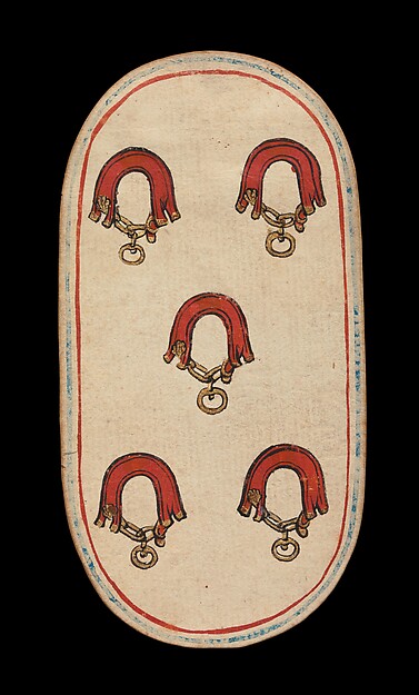 5 of Collars, from The Cloisters Playing Cards by an unrecorded maker, The Metropolitan Museum of Art