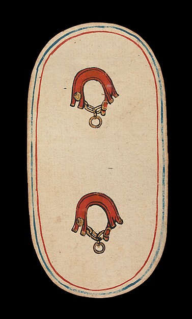 2 of Collars, from The Cloisters Playing Cards by an unrecorded maker, The Metropolitan Museum of Art