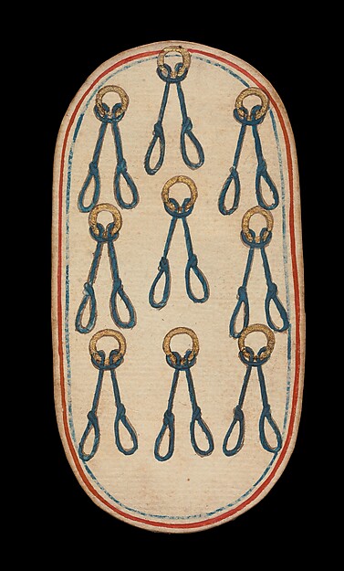 9 of Nooses, from The Cloisters Playing Cards by an unrecorded maker, The Metropolitan Museum of Art