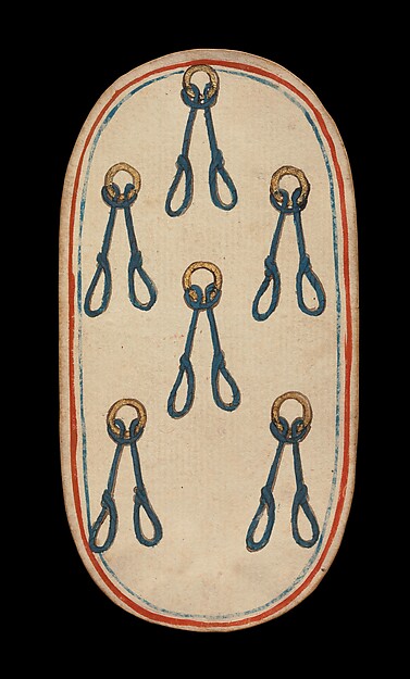 6 of Nooses, from The Cloisters Playing Cards by an unrecorded maker, The Metropolitan Museum of Art