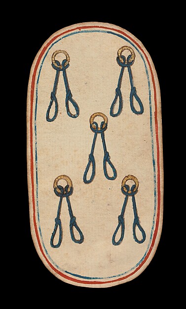 5 of Nooses, from The Cloisters Playing Cards by an unrecorded maker, The Metropolitan Museum of Art