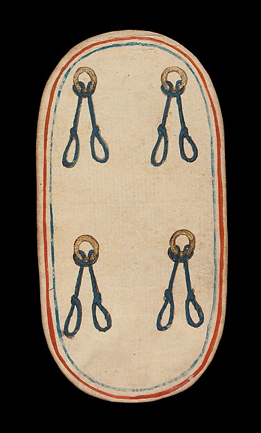 4 of Nooses, from The Cloisters Playing Cards by an unrecorded maker, The Metropolitan Museum of Art