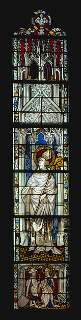 Saint Lambert, Bishop of Liège, with a Pilgrim Saint and Saint James below (from a series with The Virgin Mary and Five Standing Saints) by Anonymous