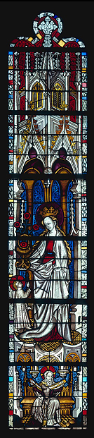 Saint Dorothea with Jesus and a Basket of Roses, and with the Trinity below (from a series with The Virgin Mary and Five Standing Saints) by Anonymous