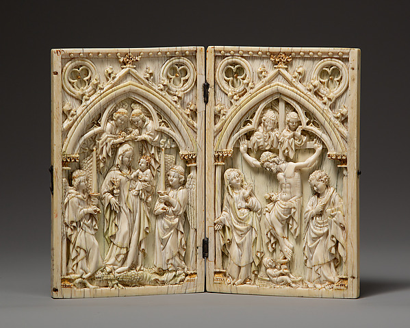 Diptych with the Virgin and Child and the Crucifixion by Anonymous
