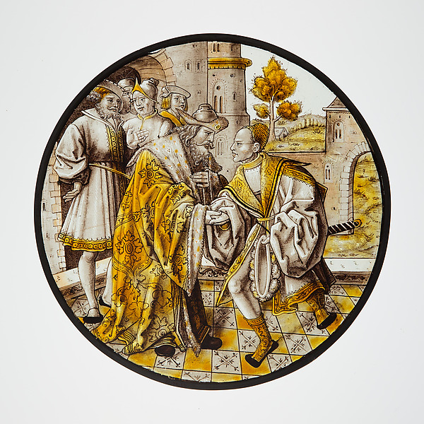 Roundel with Return of the Prodigal Son by Anonymous
