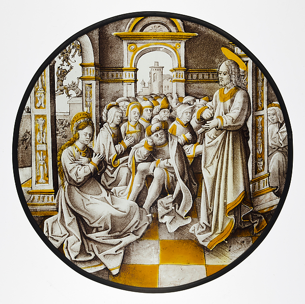 Roundel with Christ and the Adulterous Woman by Pseudo-Ortkens