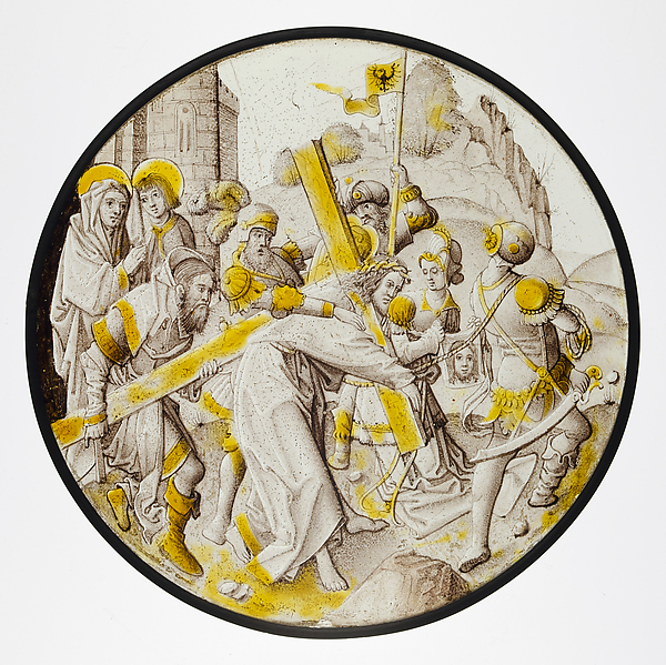 Roundel with Christ Carrying the Cross with Saint Veronica by Anonymous
