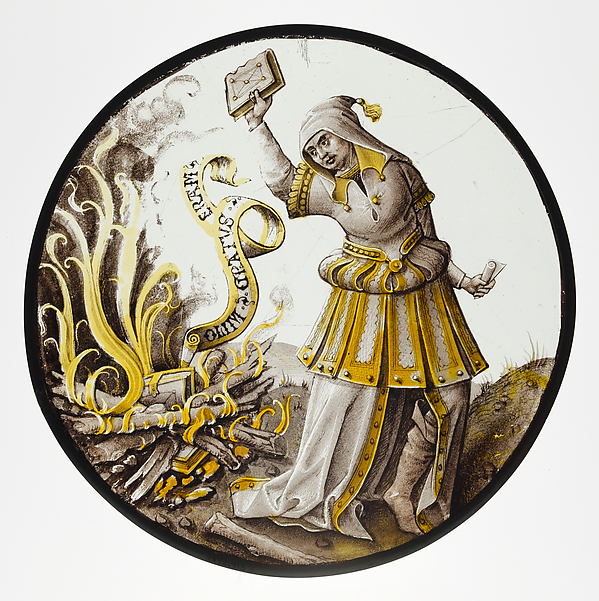 Roundel with Allegorical Scene of Book Burning
