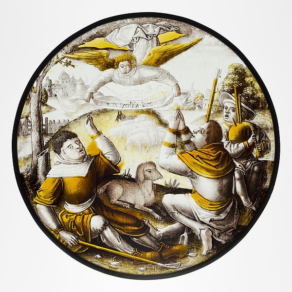 Roundel with Annunciation to the Shepherds by Anonymous