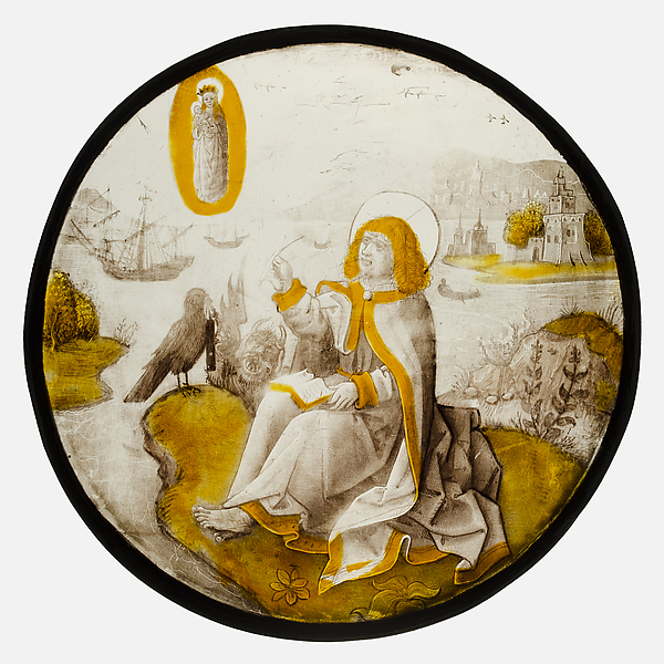 Roundel with Saint John on Patmos by Anonymous