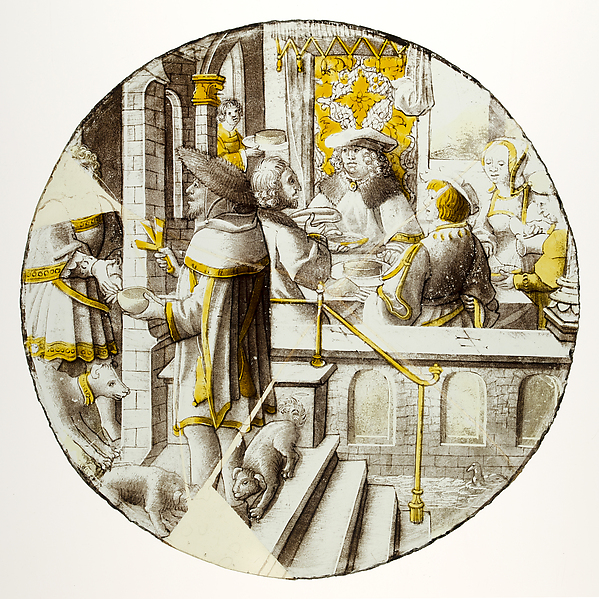 Roundel with Lazarus at the House of Dives by Anonymous