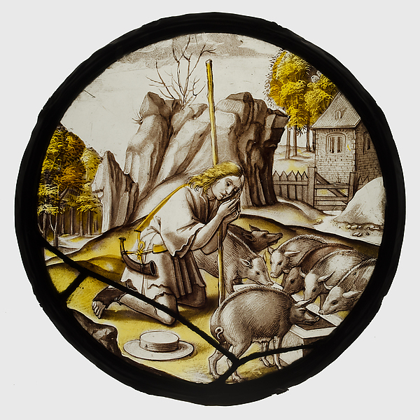 Roundel with the Prodigal Son among the Swine by Anonymous
