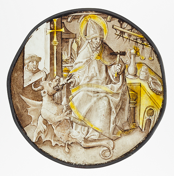 Roundel with Saint Dunstan of Canterbury by an unrecorded maker, The Metropolitan Museum of Art