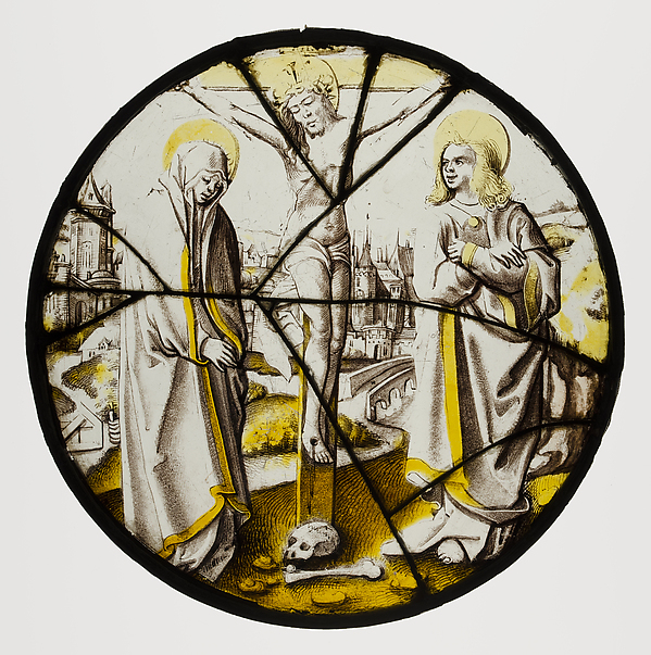 Roundel with the Crucifixion, the Virgin, and Saint John by Anonymous