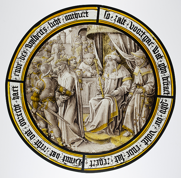 Roundel with Christ Condemned by Pilate by Anonymous