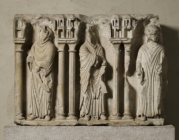 Relief Fragment with Three Monks, 1160–1180