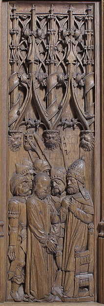 Panel with Christ Before the High Priest by Anonymous