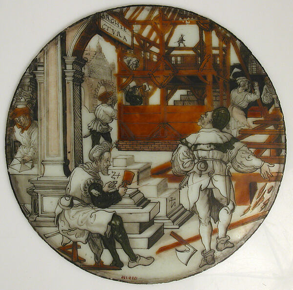 Roundel with Architecture (from a series of The Septem Artes Mechanicae)