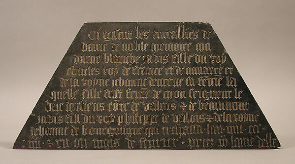 Tomb Plaque of Blanche of France (1328–92), daughter of Charles IV of France and Jeanne d'Evreux