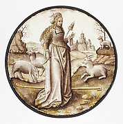 Roundel With Nude Woman Supporting A Heraldic Shield North Netherlandish The Met