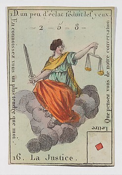 Image for La Justice, from the playing cards (for quartets) "Costumes des Peuples Étrangers"